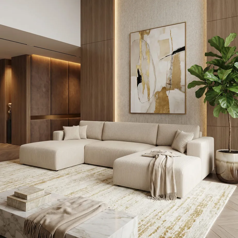 Wohnlandschaft PULA-U Cord Schlafsofa